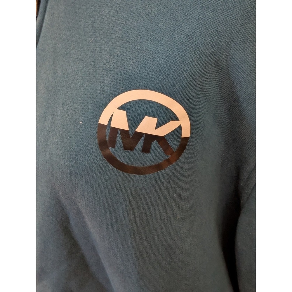 Michael Kors Womens Sherpa Lined Full Zip Hoodie Teal Blue Jacket Size L Large - Picture 6 of 14